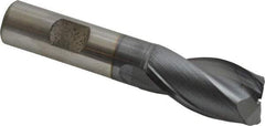 OSG - 25/32", 1-1/2" LOC, 5/8" Shank Diam, 3-5/8" OAL, 2 Flute, Vanadium High Speed Steel Square End Mill - Single End, TiCN Finish, Spiral Flute, 30° Helix, Centercutting, Right Hand Cut, Right Hand Flute, Series 573 - USA Tool & Supply