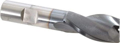 OSG - 13/16", 1-1/2" LOC, 5/8" Shank Diam, 3-5/8" OAL, 2 Flute, Vanadium High Speed Steel Square End Mill - Single End, TiCN Finish, Spiral Flute, 30° Helix, Centercutting, Right Hand Cut, Right Hand Flute, Series 573 - USA Tool & Supply