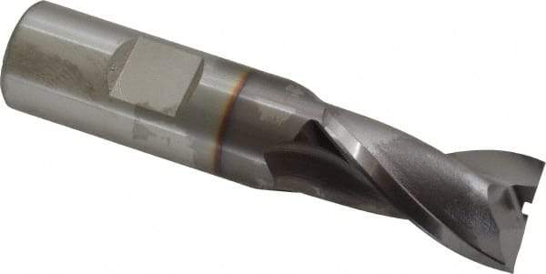 OSG - 3/4", 1-5/16" LOC, 3/4" Shank Diam, 3-9/16" OAL, 2 Flute, Vanadium High Speed Steel Square End Mill - Single End, TiCN Finish, Spiral Flute, 30° Helix, Centercutting, Right Hand Cut, Right Hand Flute, Series 573 - USA Tool & Supply