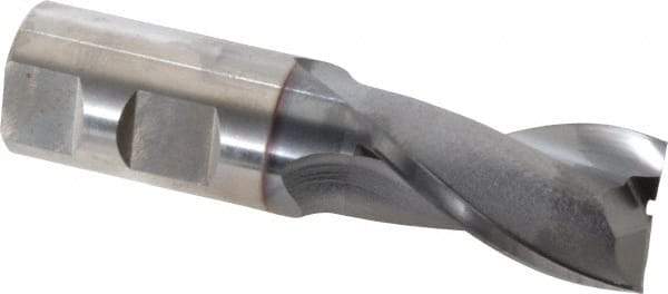 OSG - 1", 1-5/8" LOC, 1" Shank Diam, 4-1/8" OAL, 2 Flute, Vanadium High Speed Steel Square End Mill - Single End, TiCN Finish, Spiral Flute, 30° Helix, Centercutting, Right Hand Cut, Right Hand Flute, Series 573 - USA Tool & Supply