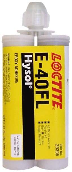 Loctite - 200 mL Cartridge Two Part Epoxy - 40 min Working Time, 3,750 psi Shear Strength, Series E-40FL - USA Tool & Supply