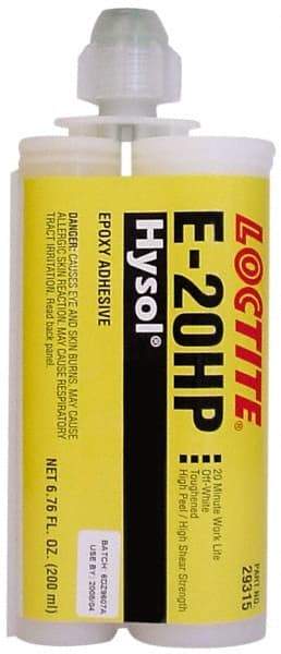 Loctite - 200 mL Cartridge Two Part Epoxy - 20 min Working Time, 4,690 psi Shear Strength, Series E-20HP - USA Tool & Supply