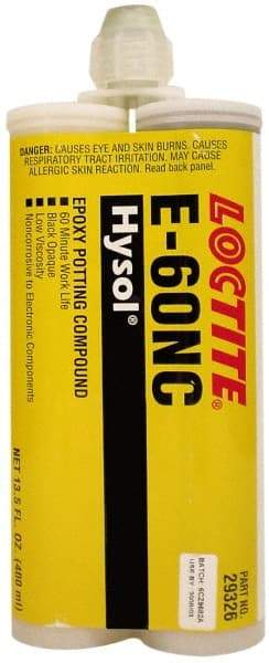 Loctite - 400 mL Cartridge Two Part Epoxy - 60 min Working Time, 3,110 psi Shear Strength, Series E-60NC - USA Tool & Supply