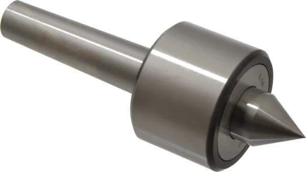 Riten - MT3 Taper Shank, 2-3/8" Head Diam 4,480 Lb Capacity Live Center - 4,000 Max RPM, 1-3/4" Head Length, 1" Point Diam, 1-1/4" Point Len, 1,100 Lb Max Workpc, 6-7/16" OAL, 1-1/4" Long Tip, Standard Point - USA Tool & Supply