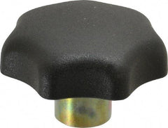 KIPP - 1.57" Head Diam, 7 Point Lobed Knob - 1/4" Hole, Thermoplastic, Black - USA Tool & Supply