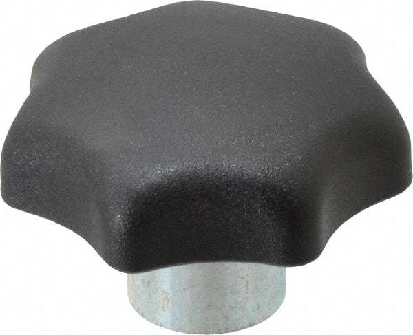KIPP - 1.96" Head Diam, 7 Point Lobed Knob - 3/8-16 Hole, Thermoplastic, Black - USA Tool & Supply