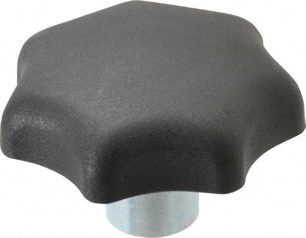 KIPP - 2.48" Head Diam, 7 Point Lobed Knob - 1/2" Hole, Thermoplastic, Black - USA Tool & Supply