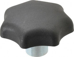 KIPP - 2.48" Head Diam, 7 Point Lobed Knob - 1/2" Hole, Thermoplastic, Black - USA Tool & Supply
