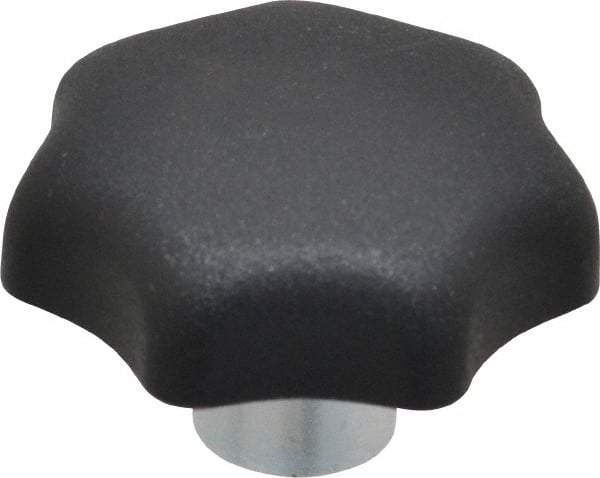 KIPP - 40mm Head Diam, 7 Point Lobed Knob - M8x1.25 Hole, Thermoplastic, Black - USA Tool & Supply