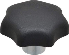 KIPP - 40mm Head Diam, 7 Point Lobed Knob - M8x1.25 Hole, Thermoplastic, Black - USA Tool & Supply