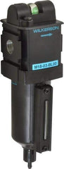 Wilkerson - 3/8" Port Coalescing Filter - Cast Aluminum Bowl, Manual Drain, 150 Max psi, 0.05 Micron Rating, 8.2" Long x 2.36" Wide - USA Tool & Supply