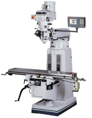 Value Collection - 9" Table Width x 49" Table Length, Variable Speed Pulley Control, 3 Phase Knee Milling Machine - R8 Spindle Taper, 3 hp - USA Tool & Supply