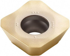 Seco - SEEX1204 M10 Grade F30M Carbide Milling Insert - TiAlN/TiN Finish, 0.187" Thick, 1/2" Inscribed Circle - USA Tool & Supply