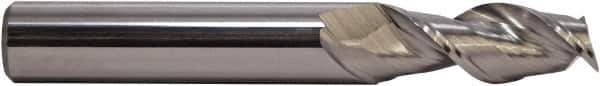 M.A. Ford - 1/2", 2" LOC, 1/2" Shank Diam, 4" OAL, 2 Flute, Solid Carbide Square End Mill - Single End, Fordlube Finish, Spiral Flute, 45° Helix, Centercutting, Right Hand Cut, Right Hand Flute - USA Tool & Supply