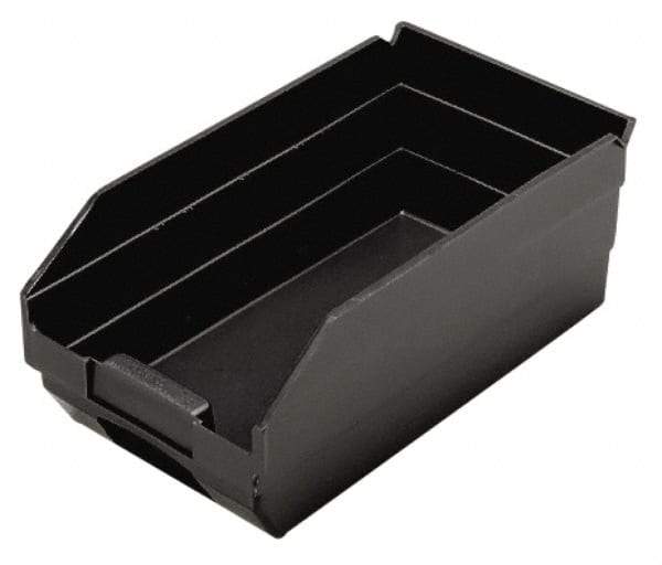 Quantum Storage - 11-5/8" Deep, Black Polypropylene Hopper Shelf Bin - 4" High x 6-5/8" Wide x 11-5/8" Long - USA Tool & Supply