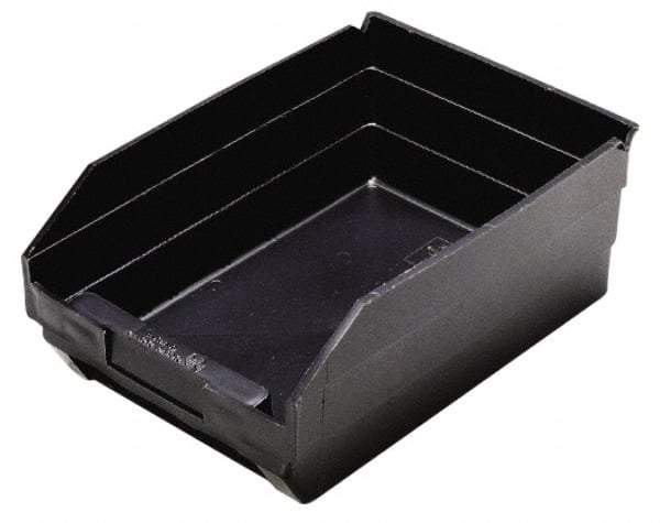 Quantum Storage - 11-5/8" Deep, Black Polypropylene Hopper Shelf Bin - 4" High x 8-3/8" Wide x 11-5/8" Long - USA Tool & Supply