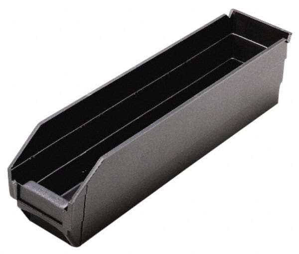 Quantum Storage - 17-7/8" Deep, Black Polypropylene Hopper Shelf Bin - 4" High x 4-1/8" Wide x 17-7/8" Long - USA Tool & Supply