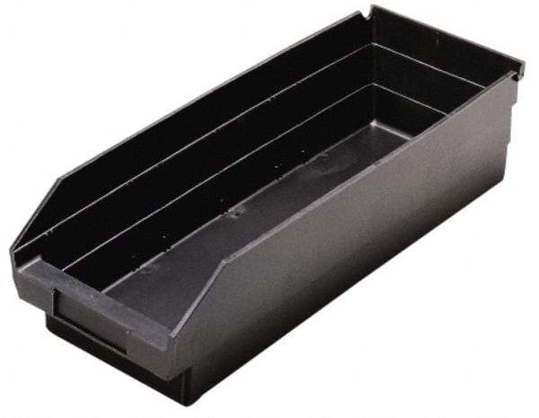 Quantum Storage - 17-7/8" Deep, Black Polypropylene Hopper Shelf Bin - 4" High x 6-5/8" Wide x 17-7/8" Long - USA Tool & Supply