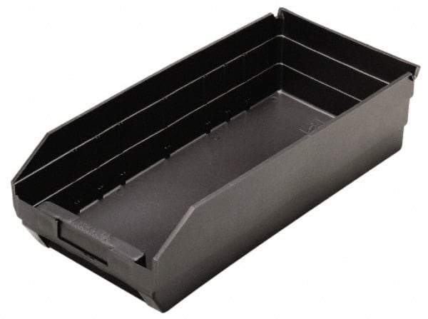 Quantum Storage - 17-7/8" Deep, Black Polypropylene Hopper Shelf Bin - 4" High x 8-3/8" Wide x 17-7/8" Long - USA Tool & Supply