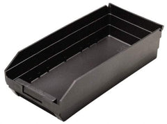 Quantum Storage - 17-7/8" Deep, Black Polypropylene Hopper Shelf Bin - 4" High x 8-3/8" Wide x 17-7/8" Long - USA Tool & Supply