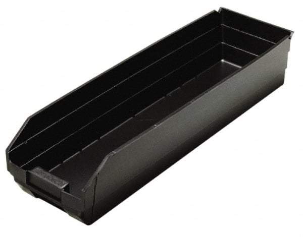 Quantum Storage - 23-5/8" Deep, Black Polypropylene Hopper Shelf Bin - 4" High x 6-5/8" Wide x 23-5/8" Long - USA Tool & Supply