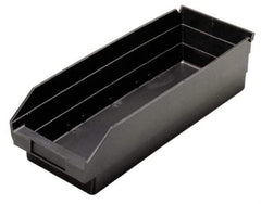 Quantum Storage - 23-5/8" Deep, Black Polypropylene Hopper Shelf Bin - 4" High x 8-3/8" Wide x 23-5/8" Long - USA Tool & Supply