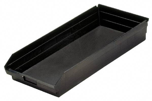 Quantum Storage - 23-5/8" Deep, Black Polypropylene Hopper Shelf Bin - 4" High x 11-1/8" Wide x 23-5/8" Long - USA Tool & Supply