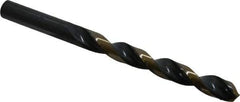 Triumph Twist Drill - 25/64" 135° High Speed Steel Jobber Drill - Oxide/Gold Finish, Right Hand Cut, Spiral Flute, Straight Shank, 5-1/8" OAL, Split Point - USA Tool & Supply