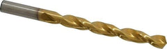 Triumph Twist Drill - 13/32" 135° High Speed Steel Jobber Drill - TiN Finish, Right Hand Cut, Spiral Flute, Straight Shank, 5-1/4" OAL, Split Point - USA Tool & Supply