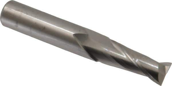 OSG - 25/64", 1" LOC, 7/16" Shank Diam, 2-3/4" OAL, 2 Flute, Solid Carbide Square End Mill - Single End, Uncoated, Spiral Flute, 30° Helix, Centercutting, Right Hand Cut, Right Hand Flute, Series 402 - USA Tool & Supply