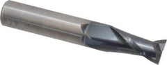 OSG - 9/16", 1-1/8" LOC, 9/16" Shank Diam, 3-1/2" OAL, 2 Flute, Solid Carbide Square End Mill - Single End, TiAlN Finish, Spiral Flute, 30° Helix, Centercutting, Right Hand Cut, Right Hand Flute, Series 402 - USA Tool & Supply