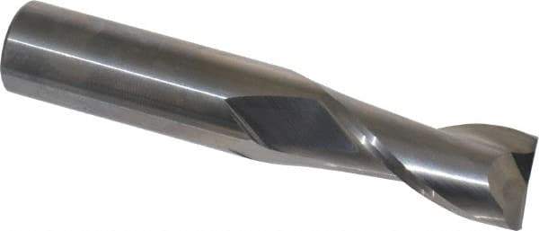 OSG - 5/8", 1-1/4" LOC, 5/8" Shank Diam, 3-1/2" OAL, 2 Flute, Solid Carbide Square End Mill - Single End, Uncoated, Spiral Flute, 30° Helix, Centercutting, Right Hand Cut, Right Hand Flute, Series 402 - USA Tool & Supply