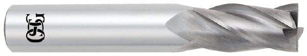 OSG - 7/8", 1-1/2" LOC, 7/8" Shank Diam, 4" OAL, 4 Flute, Solid Carbide Square End Mill - Single End, Uncoated, Spiral Flute, 30° Helix, Centercutting, Right Hand Cut, Right Hand Flute, Series 404 - USA Tool & Supply