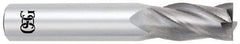 OSG - 7/8", 1-1/2" LOC, 7/8" Shank Diam, 4" OAL, 4 Flute, Solid Carbide Square End Mill - Single End, Uncoated, Spiral Flute, 30° Helix, Centercutting, Right Hand Cut, Right Hand Flute, Series 404 - USA Tool & Supply