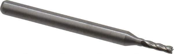 OSG - 1/16", 3/16" LOC, 1/8" Shank Diam, 1-1/2" OAL, 4 Flute, Solid Carbide Square End Mill - Single End, Uncoated, Spiral Flute, 30° Helix, Centercutting, Right Hand Cut, Right Hand Flute, Series 404 - USA Tool & Supply