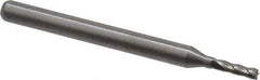 OSG - 1/16", 3/16" LOC, 1/8" Shank Diam, 1-1/2" OAL, 4 Flute, Solid Carbide Square End Mill - Single End, Uncoated, Spiral Flute, 30° Helix, Centercutting, Right Hand Cut, Right Hand Flute, Series 404 - USA Tool & Supply