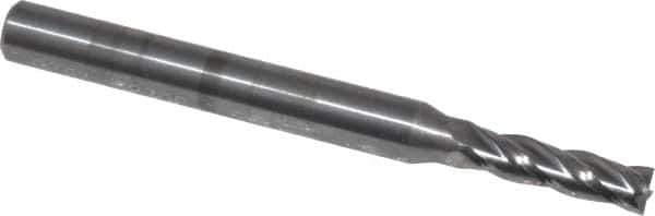 OSG - 9/64", 1/2" LOC, 3/16" Shank Diam, 2" OAL, 4 Flute, Solid Carbide Square End Mill - Single End, Uncoated, Spiral Flute, 30° Helix, Centercutting, Right Hand Cut, Right Hand Flute, Series 404 - USA Tool & Supply