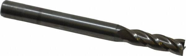 OSG - 11/64", 9/16" LOC, 3/16" Shank Diam, 2" OAL, 4 Flute, Solid Carbide Square End Mill - Single End, Uncoated, Spiral Flute, 30° Helix, Centercutting, Right Hand Cut, Right Hand Flute, Series 404 - USA Tool & Supply