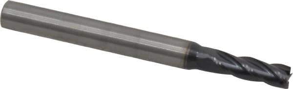 OSG - 13/64", 5/8" LOC, 1/4" Shank Diam, 2-1/2" OAL, 4 Flute, Solid Carbide Square End Mill - Single End, TiAlN Finish, Spiral Flute, 30° Helix, Centercutting, Right Hand Cut, Right Hand Flute, Series 404 - USA Tool & Supply