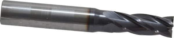 OSG - 21/64", 7/8" LOC, 3/8" Shank Diam, 2-1/2" OAL, 4 Flute, Solid Carbide Square End Mill - Single End, TiAlN Finish, Spiral Flute, 30° Helix, Centercutting, Right Hand Cut, Right Hand Flute, Series 404 - USA Tool & Supply