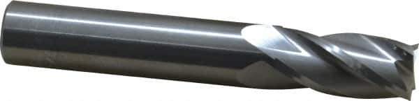 OSG - 9/16", 1-1/8" LOC, 9/16" Shank Diam, 3-1/2" OAL, 4 Flute, Solid Carbide Square End Mill - Single End, Uncoated, Spiral Flute, 30° Helix, Centercutting, Right Hand Cut, Right Hand Flute, Series 404 - USA Tool & Supply