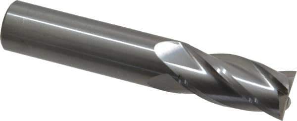 OSG - 5/8", 1-1/4" LOC, 5/8" Shank Diam, 3-1/2" OAL, 4 Flute, Solid Carbide Square End Mill - Single End, Uncoated, Spiral Flute, 30° Helix, Centercutting, Right Hand Cut, Right Hand Flute, Series 404 - USA Tool & Supply