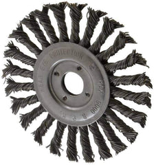 Value Collection - 6" OD, 7/8" Arbor Hole, Knotted Steel Wheel Brush - 1/2" Face Width, 1-1/2" Trim Length, 0.015" Filament Diam, 9,000 RPM - USA Tool & Supply