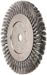 Value Collection - 10" OD, 1" Arbor Hole, Knotted Steel Wheel Brush - 5/8" Face Width, 1-11/16" Trim Length, 0.012" Filament Diam, 4,500 RPM - USA Tool & Supply