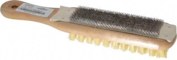 Nicholson - 10" Long Abrasive File Card with Brush - Combination File Card & Brush, with Wood Handle - USA Tool & Supply