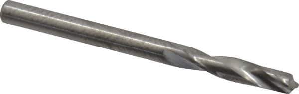 M.A. Ford - 5/32" 118° Spiral Flute Solid Carbide Screw Machine Drill Bit - Bright Finish, Right Hand Cut, 3/4" Flute Length, 2" OAL, Faceted Point, Straight Shank - USA Tool & Supply