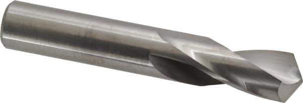 M.A. Ford - 31/64" 118° Spiral Flute Solid Carbide Screw Machine Drill Bit - Bright Finish, Right Hand Cut, 1-1/4" Flute Length, 3" OAL, Faceted Point, Straight Shank - USA Tool & Supply