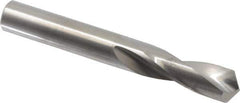 M.A. Ford - 14.00048mm 118° Spiral Flute Solid Carbide Screw Machine Drill Bit - Bright Finish, Right Hand Cut, 54mm Flute Length, 107mm OAL, Faceted Point, Straight Shank - USA Tool & Supply
