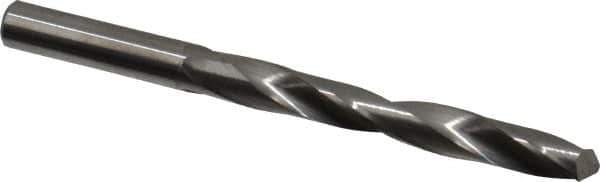 M.A. Ford - 19/64" 118° Solid Carbide Jobber Drill - Bright Finish, Right Hand Cut, Spiral Flute, Straight Shank, 3-3/4" OAL, Faceted Point - USA Tool & Supply
