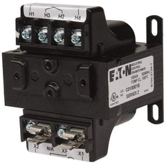 Eaton Cutler-Hammer - 1 Phase, 0.1 kVA, Control Transformer - 2 Input, 1 Output Winding, 50/60 Hz, 3-3/8 Inch Deep x 2-7/8 Inch High, 131°F Temp Rise - USA Tool & Supply